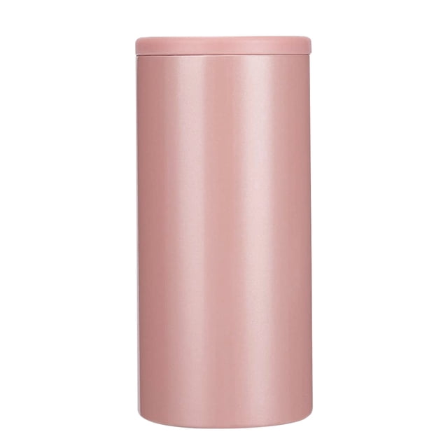 Toystoory Enfriador de latas de 12 onzas, enfriador delgado de acero inoxidable, botella de enfriamiento portátil con aislamiento al vacío Barra de herramientas Oro rosa NO2 Toystoory HA004538-03B