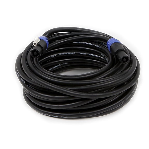Monoprice Pro Audio Cable - 50 Feet - Black | 2-conductor NL4 Female to NL4 Female Speaker Twist Connector Cable, 12AWG With Spring-Loaded Lock