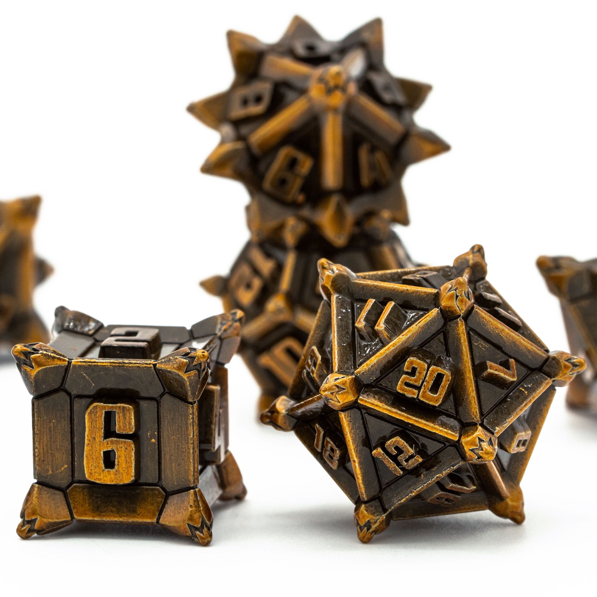 Cusdie Metal Dice Set, 7 Pcs DND Metal Dice, Pinwheel Design Polyhedral Dice Set, for Role Playing Game D&D Dice MTG Pathfinder