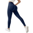 thumbnail image 4 of Holzkary Anti Cellulite Leggings for Women Stretchy Yoga Pants Butt Lift Leggings Push Up Sculpting Fitness Pants Tummy Shaping Pants High Waisted Tummy Control Pants 3D Cellulite Leggings Navy L, 4 of 7