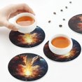 thumbnail image 3 of KLL Drink Coasters Set Round Shape of 4,PU Leather Absorbent Coasters Set Decorative Coffee Cup Coasters Housewarming Gift for Home Decor-Red And White Flame Fox, 3 of 5