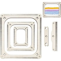 5 Pcs Weaving Loom Kit Rectangle Weaving Loom Kit with Weaving Comb and Weaving Tools Wooden Multi-Craft Weaving Loom for Beginners and Weaving Enthusiasts Old Lace