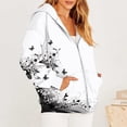 thumbnail image 3 of skpabo Zip Up Hoodies for Women Fashion Floral Print Sweatshirts Long Sleeve Hooded Pullover Top Soft Stretchable Comfortable Plus Size Outerwear with Pockets S-3XL, 3 of 6