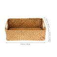 Frcolor HandWoven Seaweed Storage Basket with Handles, Rectangular Organizing Bins for Home