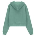 thumbnail image 6 of JUSLIO Girls Hoodies Athletic Zipper Hooded Sweatshirt Solid Color Pockets Long Sleeve Tops Sweatshirts Green（6 Years）, 6 of 7