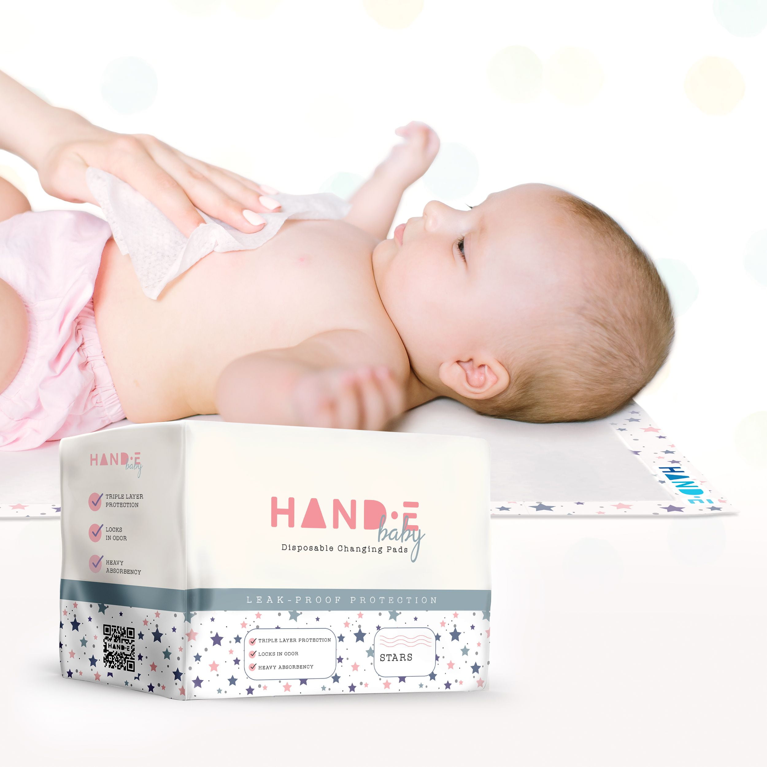 HandE Playful Disposable Diaper Changing Pads For Baby 17" x 24"