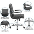 thumbnail image 5 of Emma + Oliver Mid-Back Black Vinyl Executive Swivel Office Chair with Chrome Base and Arms, 5 of 12