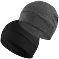 thumbnail image 1 of Gorro ligero de algodón Skull Caps Headshion, paquete de 2 unidades, negro y gris, 1 of 8