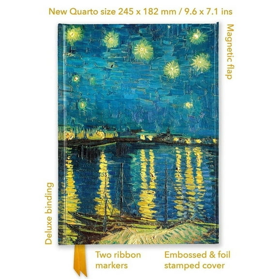 Flame Tree Quarto Notebook: Vincent Van Gogh: Starry Night Over the Rhône (Foiled Quarto Journal) (Hardcover)