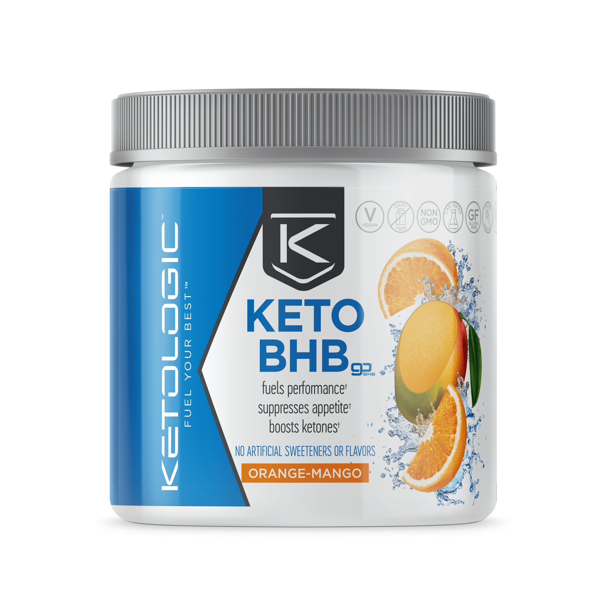 KetoLogic Keto BHB Exogenous Ketones Supplement, Orange Mango 10