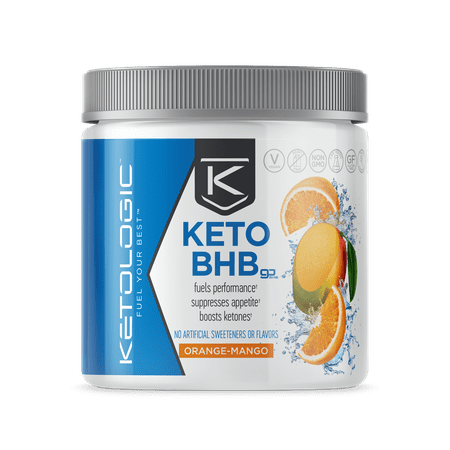 KetoLogic Keto BHB Exogenous Ketones Supplement, Orange Mango | 10 Servings