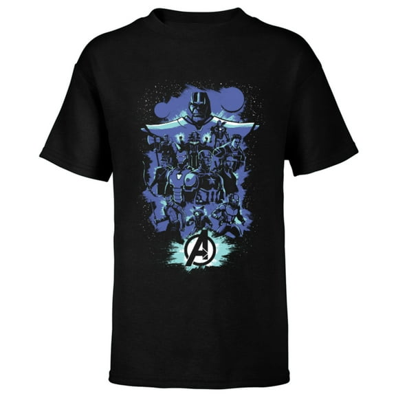 Marvel Avengers: Endgame Heroes and Thanos - Short Sleeve T-Shirt for Kids - Customized-Black