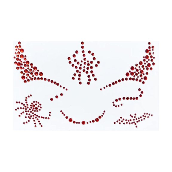 Face Jewels Red Bat Design for Halloween Party Makeup and Festival Stage Use