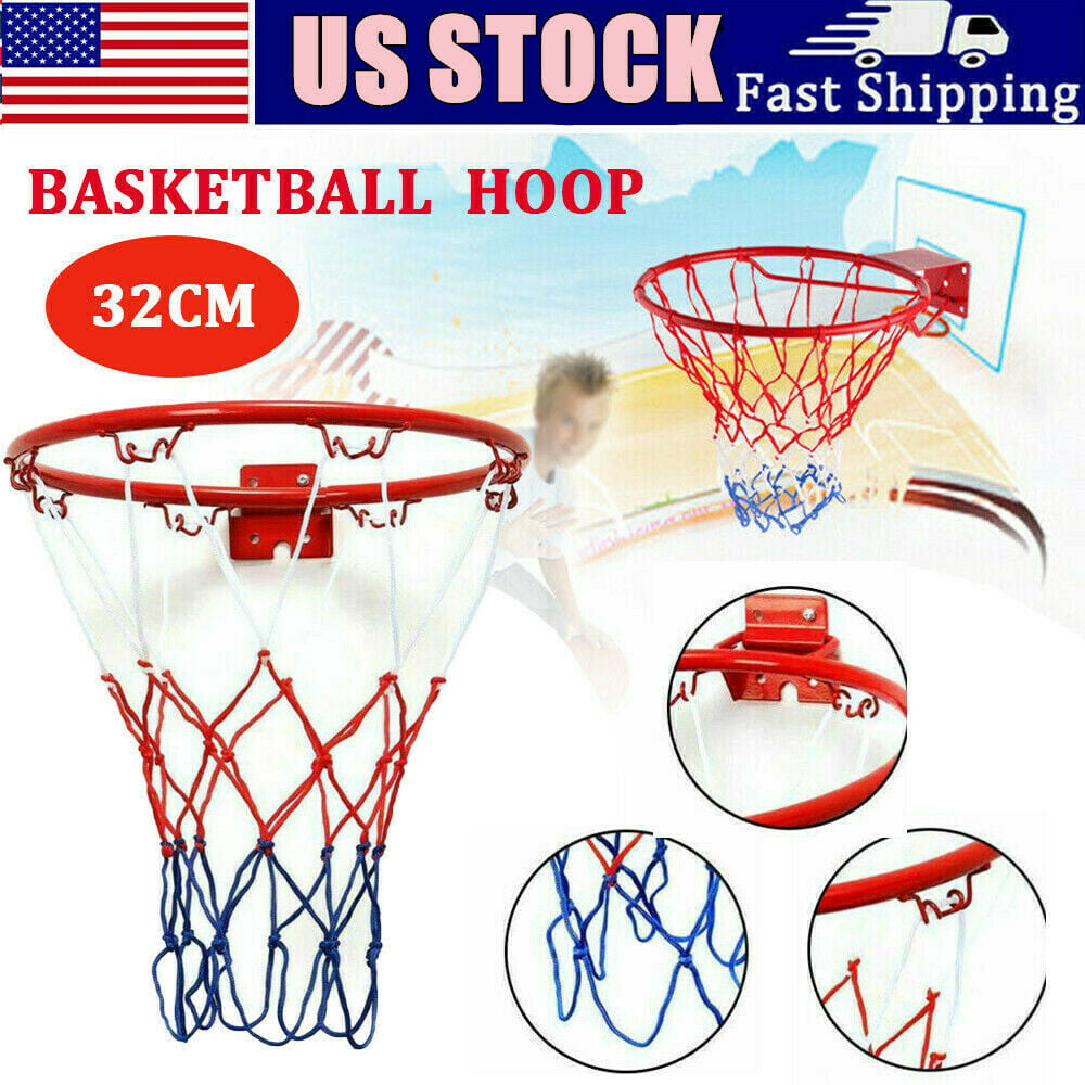 Wall Mounted Basketball Ring Hoop Outdoor Hanging Basket Kid Sport Toy Gift 32cm 