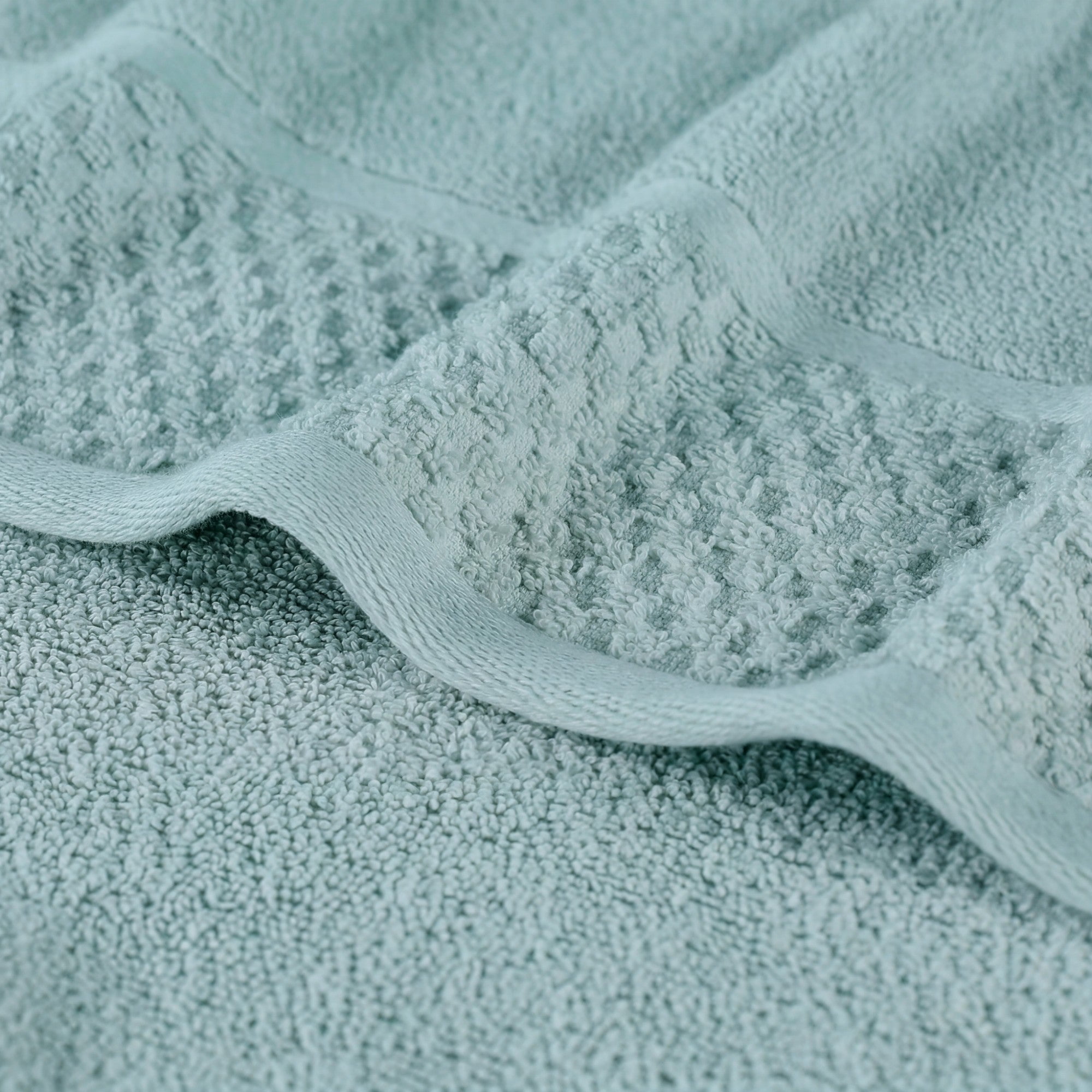 Superior Modern Cotton 12 Piece Washcloth and Face Towel Set Solid, Cyan