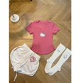 thumbnail image 3 of Sanrio Hello Kitty tirantes dibujos animados Anime japonés Kawaii estampado de moda Y2K dulce chica chaleco sin mangas pantalones cortos traje adelgazante, 3 of 4