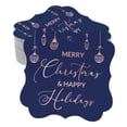 thumbnail image 1 of Inkdotpot Real Rose Gold Foil Merry Christmas & Happy Text Tags Favor Bracket Shape Hang Pack Of 50 Paper Tags, 1 of 7