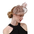thumbnail image 3 of DOPI Top hat Hats Suitable For Ladies Girls Cocktail Party Kentucky Wedding Hats Pink Free size, 3 of 3