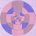 thumbnail image 1 of Ahgly Company Indoor Square Patterned Pastel Purple Pink Area Rugs, 6' Square, 1 of 6