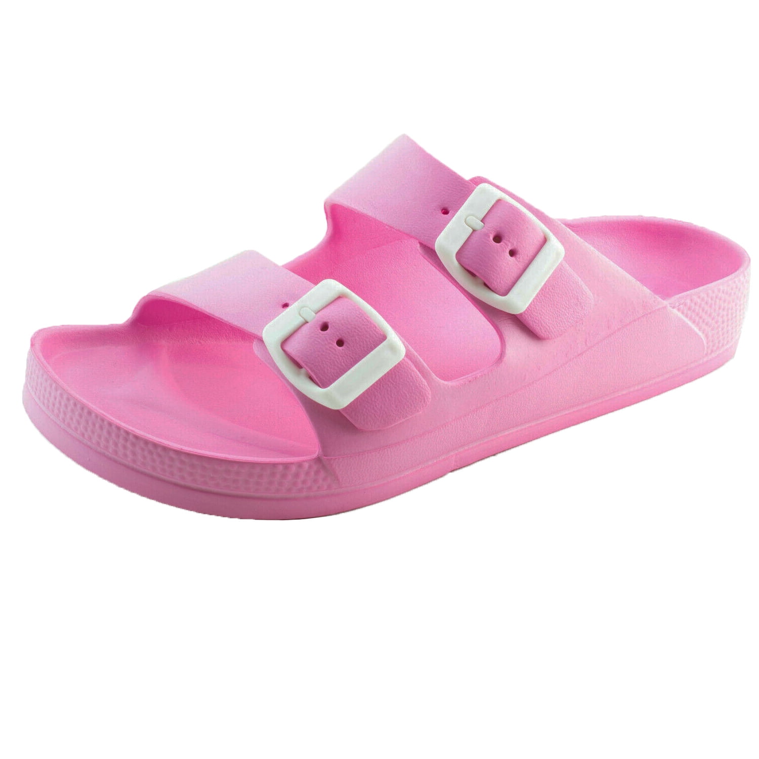 Womens Lightweight Comfort Soft Slides EVA Adjustable Double Buckle Flat  Sandals  Walmartcom