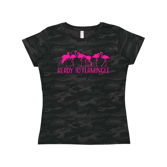 Inktastic Ready to Flamingle- pink flock of flamingos Women's T-Shirt