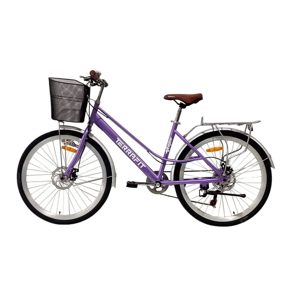 Bicicleta Urbana Para Mujer De Paseo R 26 Vintage Venice Tf Violeta Terrafit