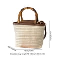 thumbnail image 3 of Floleo Natural Woven Straw Bag, 7x6 Inch Beige Handmade Rattan Shoulder Bag for Women, Summer Fashion Boho Purse for Beach, Vacation, Casual Outfit, Daily Use, 3 of 6