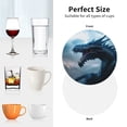 thumbnail image 6 of Yiaed Blue Thunder Storm Dragon Print Leather Coasters for Drinks - Cup Coasters Coffee Table Kitchen Table Bar, Home & Office Gifts Handmade Drink Coasters-Round Shape, 6 of 6