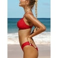 thumbnail image 4 of Attraco Women Two Pieces Bikini Vintage Back Strap Hollow Out Swimsuit, 4 of 5