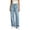 Blue-1, variant on Womens Wide Leg Baggy Jeans Stretchy High Waist Denim Pants Straight Leg,with Pockets,Denim Fabric,Adjustable Cinched Waist,Full Length, Loose Fit,Casual