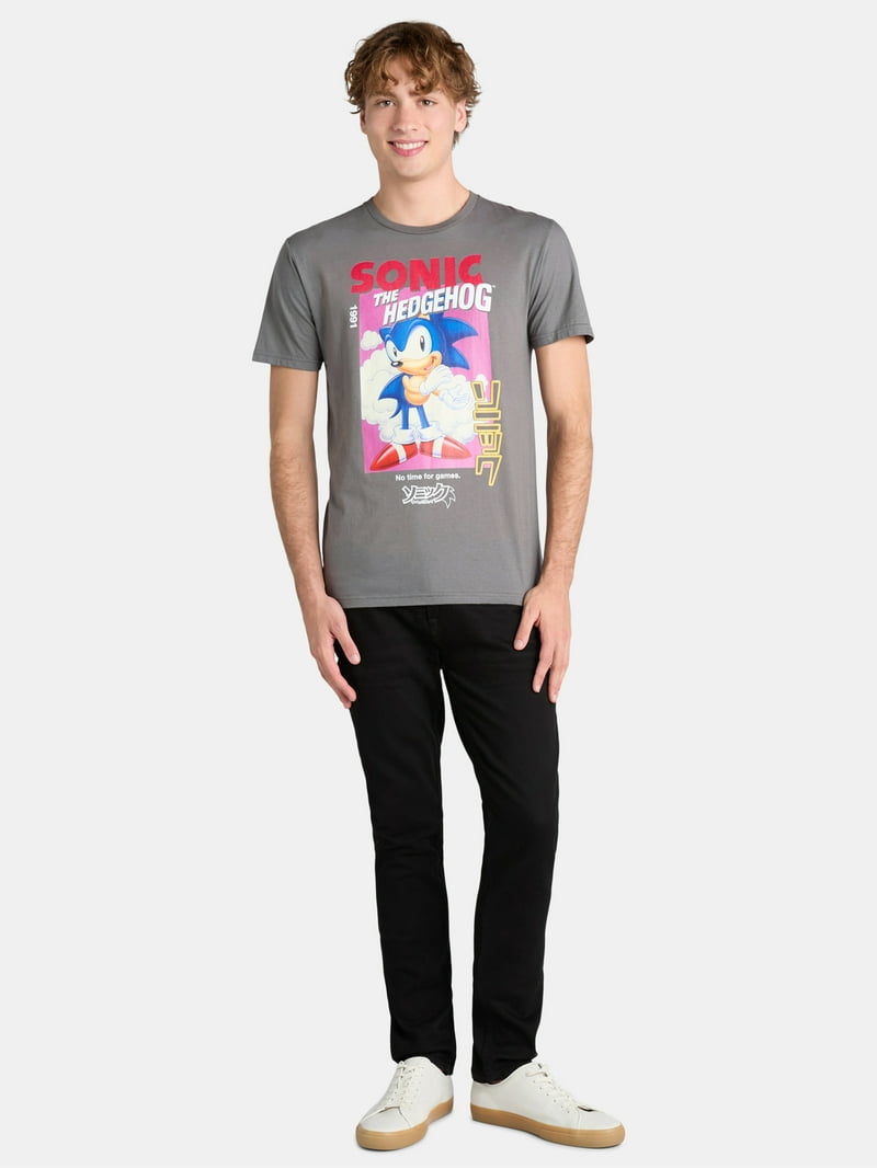 Sonic The Hedgehog Men's Graphic Tee, Short Sleeves, Cotton, Sizes