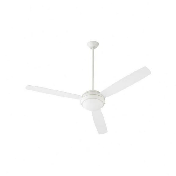 Homestead Dell 3 Blade Ceiling Fan with Light Kit in Soft Contemporary Style-15.65 inches Tall and 60 inches Wide-Studio White Finish-Silver/Weathered