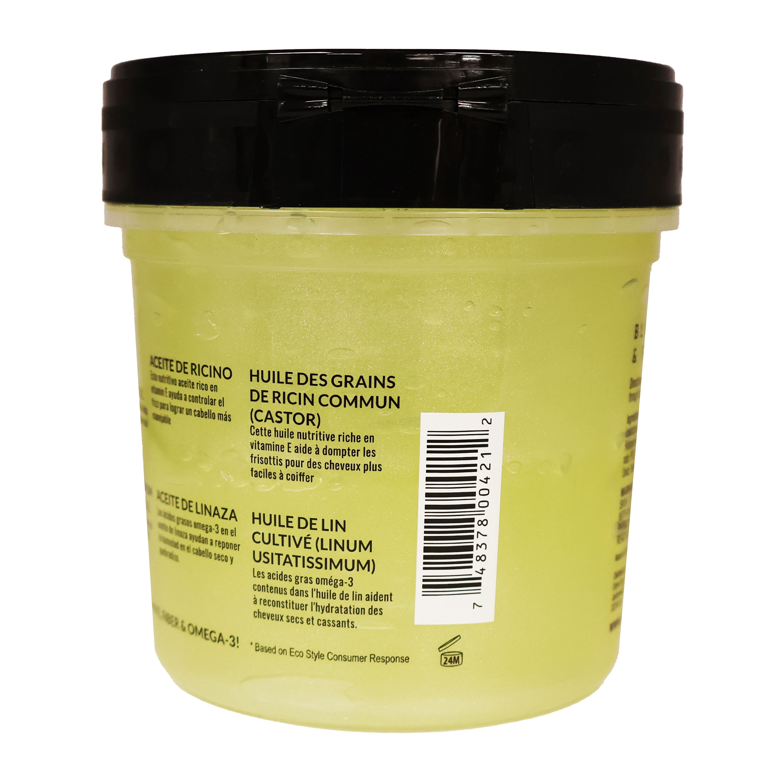 Eco Styling Gel Black Castor and Flax Seed Oil 16 Oz., Pack of 3