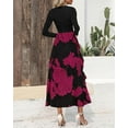 thumbnail image 4 of FreshPretty Womens Floral Maxi Dress Spring Summer Casual Crewneck Long Sleeve Ruffle Flowy Cocktail Wedding Guest Dresses, 4 of 7