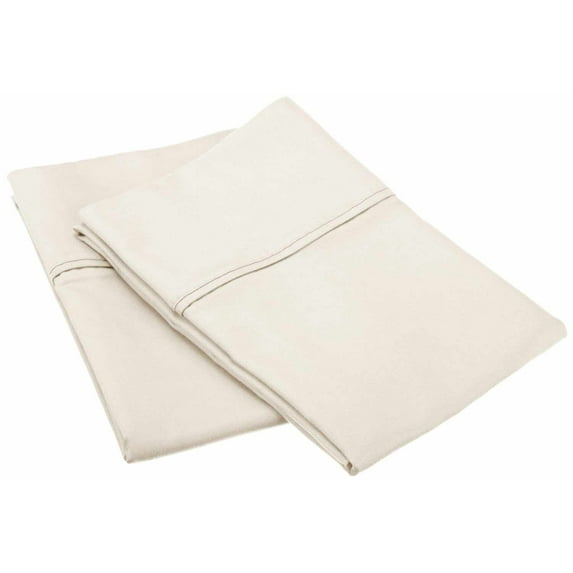 Luxury 800-Thread-Count Soft Cotton Blend Pillowcases Set of 2, 9 Colors Ivory / King