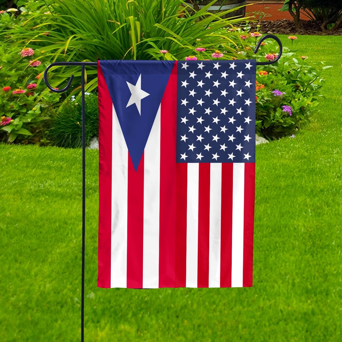 American Puerto Rico Flag Puerto Rican Friendship U.S.A Memorial Day Patriotic For Garden Flag (11.5x17.5) Double Sided-USA Flags Premium Polyester-Decorative Indoor Outdoor Flag