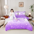 thumbnail image 4 of Homewish Gradient Butterfly 3-Piece Full Size Comforter Sets For Female Men Adults,Dreamy Princess Bedding Comforter Set,Ombre Stars Print Lightweight Bedding Sets,Lightweight Room Decor,Reversible, 4 of 8