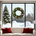 thumbnail image 2 of Virelaxpo 30cm Christmas Wreath with Berry Vines, PVC Artificial Garland for Front Door Decoration, Holiday and Winter Home Festive Decor, 2 of 6
