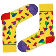 Funky Hearts Colorful fun patterned organic novelty crew socks