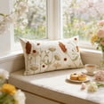 thumbnail image 4 of Vwrxbz Spring Floral Embroidered Pillowcase 19.6x11.8 Inch Flower Pattern Decorative Cushion Cover Easter Home Decor, 4 of 8