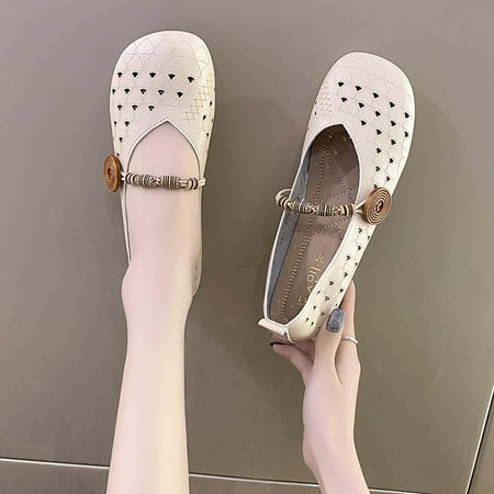 

Lhked Women s Fashion Soft Sole Comfortable Shoes Hollow Out Solid Color Casual Shoes