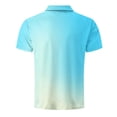 thumbnail image 5 of Umfun Men Ombre Gradient Short Sleeve Shirt Spread Collar with Partial Button Placket Slim Fit for Casual and Streetwear, 5 of 9