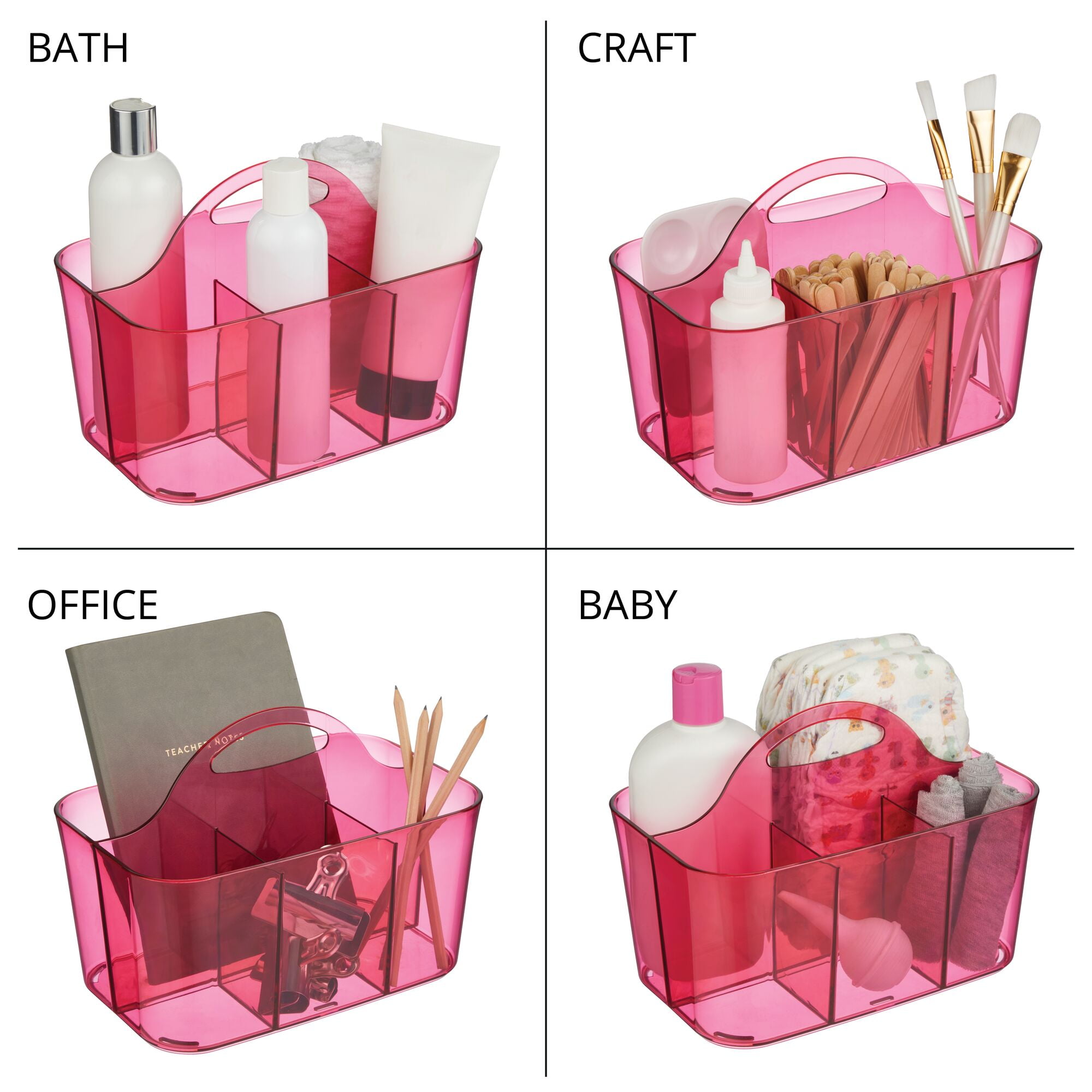 Wrapables Quick Dry Portable Mesh Shower Caddy/Tote/Organizer Pink
