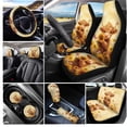 thumbnail image 3 of Uorisanigo Baby Cow Sunflower Automobile Front and Rear Cushion Covers Gear Lever Cover+Hand Brake Cover Steering Wheel Cover Pillowcase for Cars Water Coaster Protection 11 PCS, 3 of 7