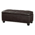 thumbnail image 4 of Pemberly Row Modern Storage Ottoman Bench in Espresso Faux Leather, 4 of 7