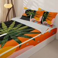 thumbnail image 3 of Homewish Bohemian Abstract Geometric Zipper Full Size Comforter Sets with Fitted Sheet and 2 Pillowcases,Mid-Century Art Zipper Bedding Set,Orange,Light Gray Reversible,4pcs, 3 of 8