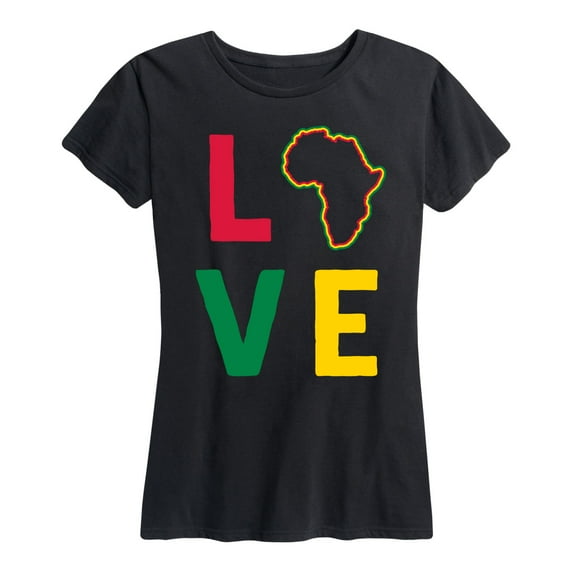 Instant Message - Love Africa - Women's and Women's Plus Size Graphic T-Shirt
