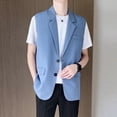 thumbnail image 7 of Blczomt Sleeveless Tops for Men Dress Vest Blue Formal Pocket Waistcoat Tank Tops, 7 of 7
