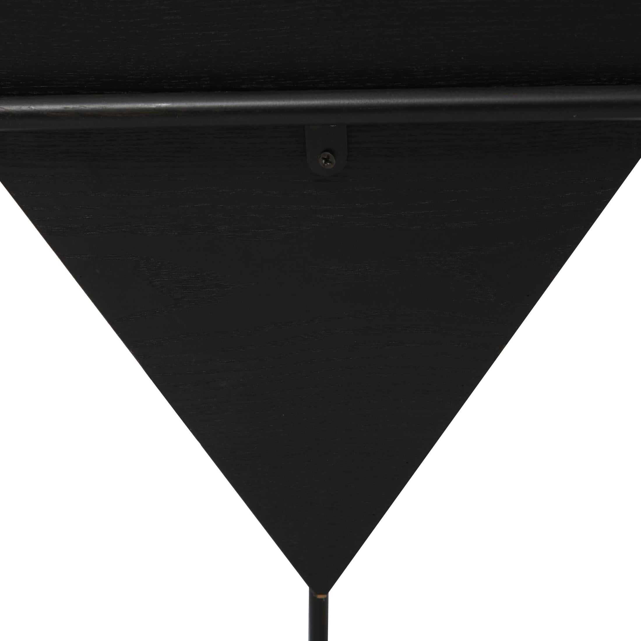 DecMode 19" x 24" Black Wood Inverted Pyramid Geometric Accent Table with Black Metal Stand, 1-Piece