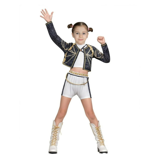 Girls KPop Hunting Star Disfraces ídolo para niños Prop,Rumi POP cazadora para niña Disfraces ídolo para niños DisfrazCarnival Party Suit,Cos Dress Up Stage Disfraz Set for 3-17 Years